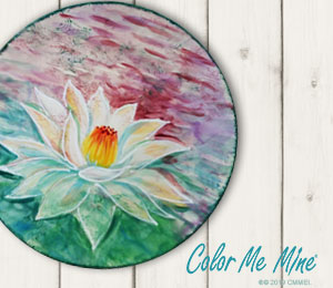Houston Color Me Mine Lotus Flower Plate