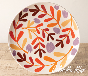 Houston Color Me Mine Fall Floral Charger