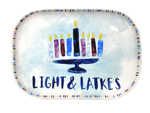 Houston Color Me Mine Hanukkah Light & Latkes Platter