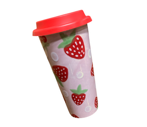 Houston Color Me Mine Strawberry Travel Mug