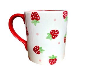 Houston Color Me Mine Strawberry Dot Mug