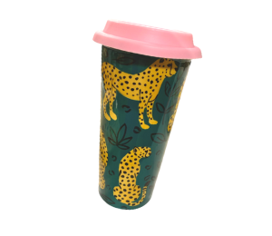 Houston Color Me Mine Cheetah Travel Mug