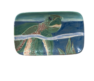 Houston Color Me Mine Swimming Turtle Plate