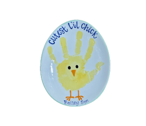 Houston Color Me Mine Little Chick Egg Plate